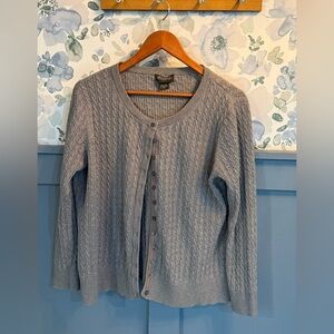 Eddie Bauer Women's Gray Cable Knit Cardigan XXL